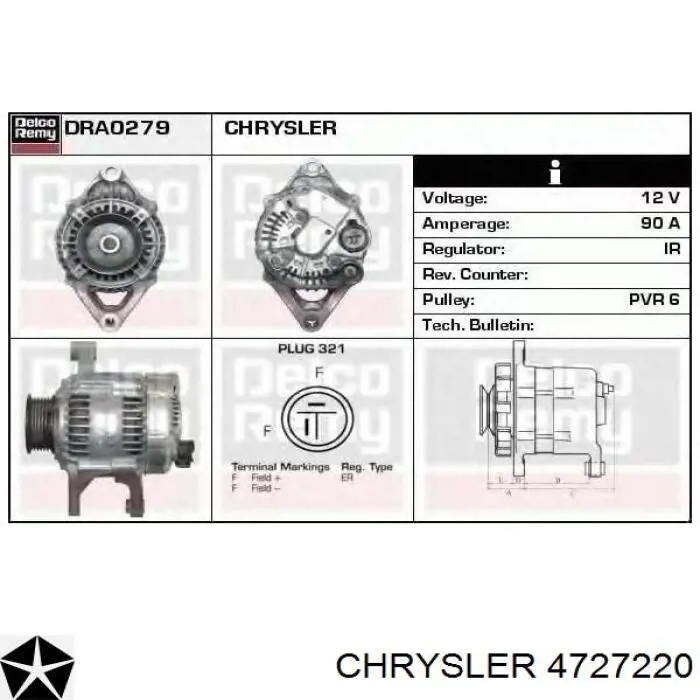 4727220 Chrysler генератор
