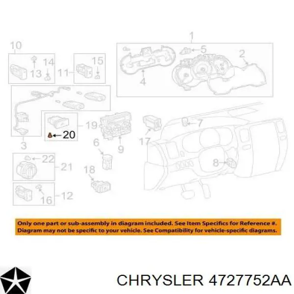 Ультразвуковий датчик парковки Chrysler 4727752AA ціна, від 20.98 USD