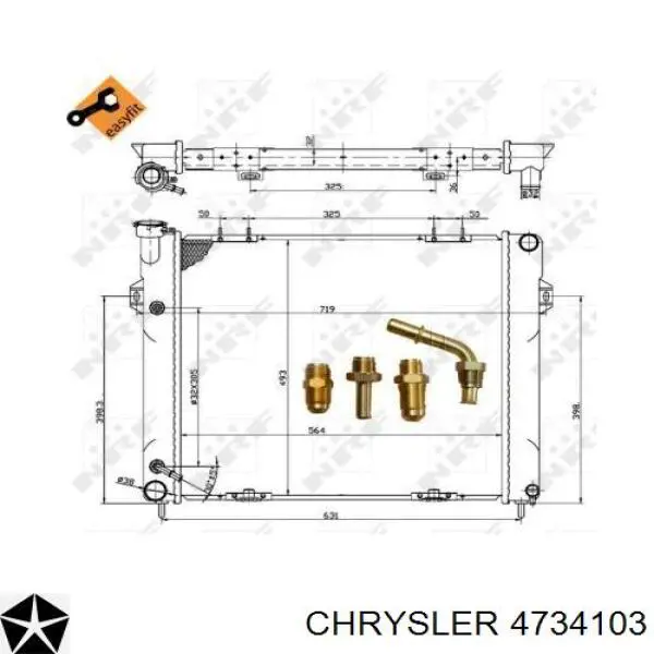 Радіатор основний Chrysler 4734103 ціна, від 110.53 USD