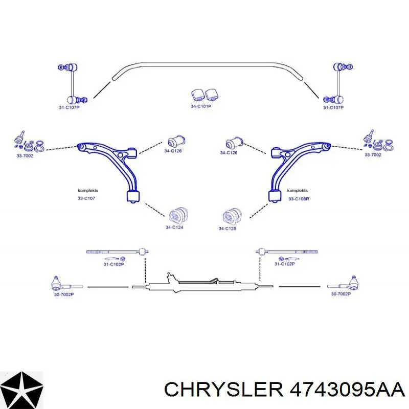 Купити 4743095AA Chrysler Сайлентблок передньої підвіски