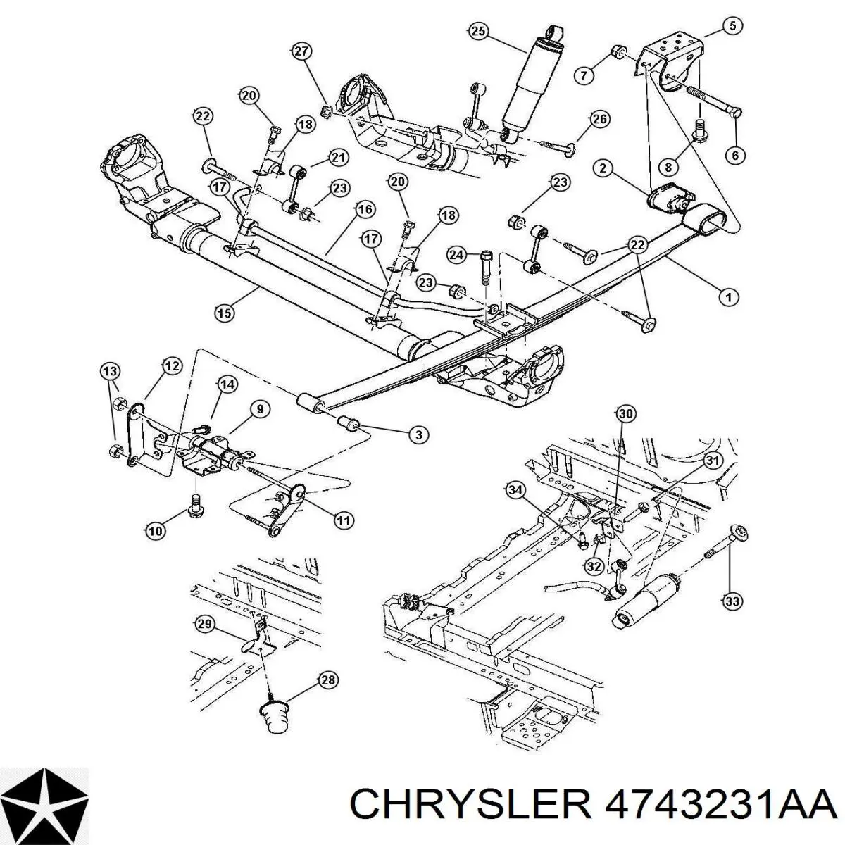 4743231AA Chrysler Амортизатори задні