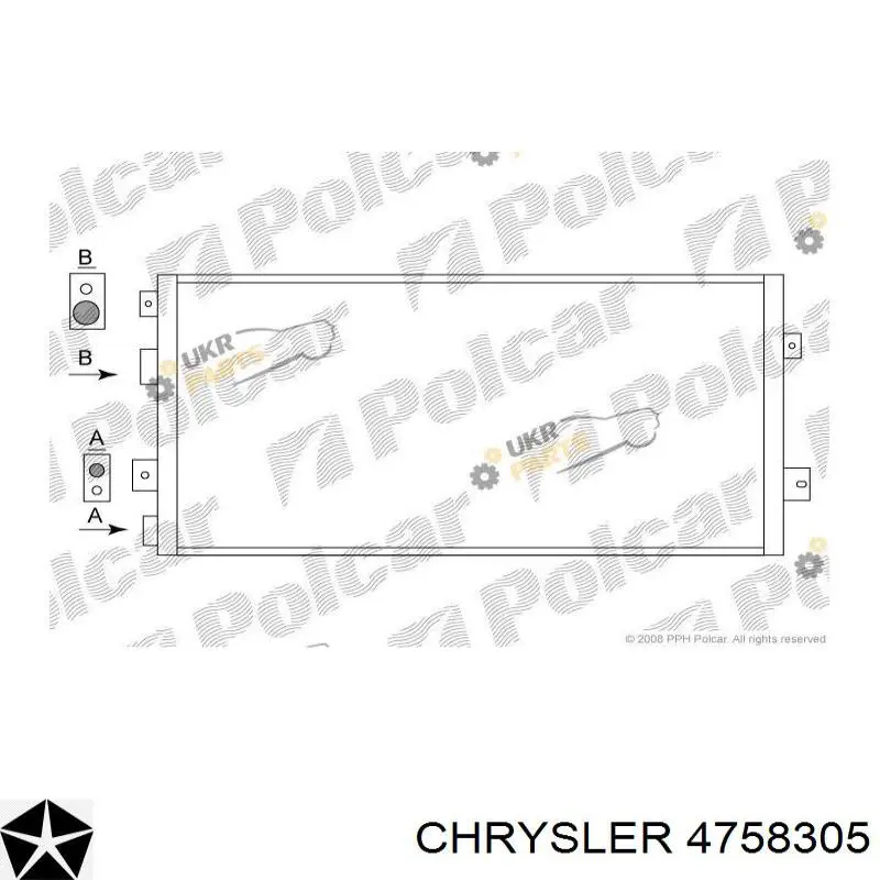 Конденсатор кондиціонера Chrysler 4758305 ціна, від 63.18 USD