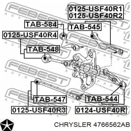 Цапфа - поворотний кулак задній, правий Fiat/Alfa/Lancia K68083244AE ціна, від 19.00 USD
