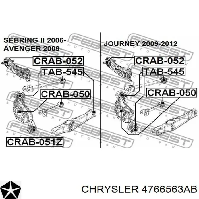 4766563AB Chrysler Цапфа поворотна ліва