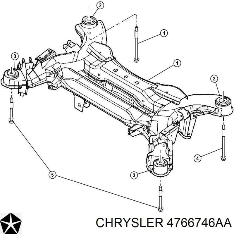 4766746AA Chrysler сайлентблок задньої балки/підрамника