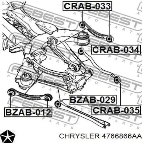 Купити 4766866AA Chrysler Солдатик стабілізатора, заднього