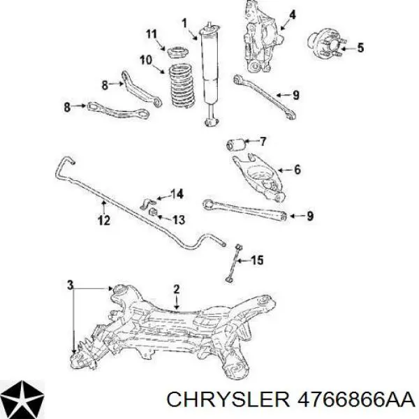 Лінк стабілізатора, заднього Chrysler 4766866AA ціна, від 10.14 USD