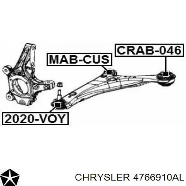 Купити 4766910AL Chrysler Важіль передньої підвіски нижній, правий