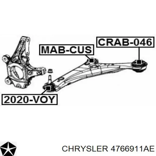 Купити 4766911AE Chrysler Лівий важіль передній нижній підвіски