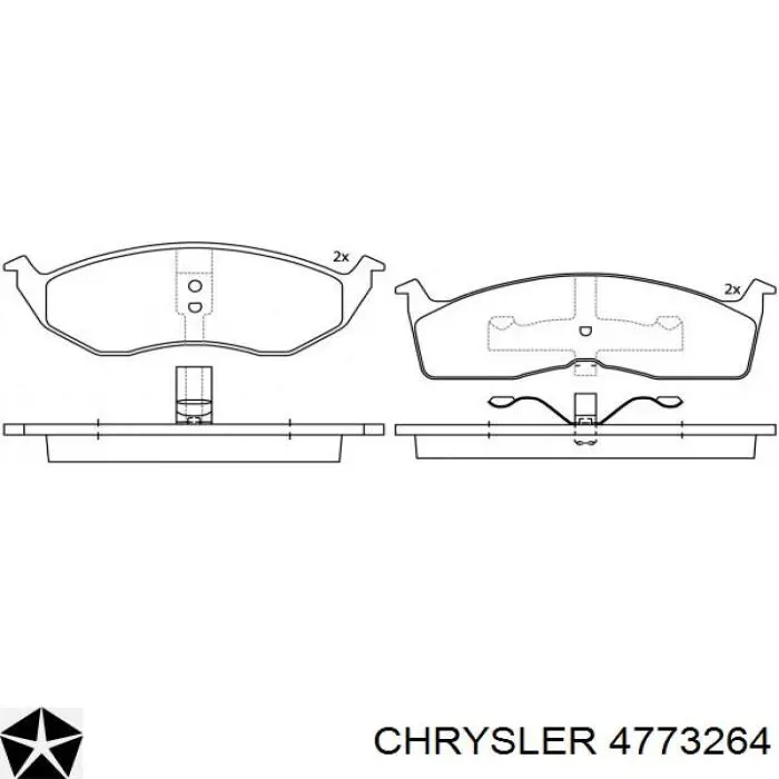 Передні тормозні колодки 4773264 Chrysler