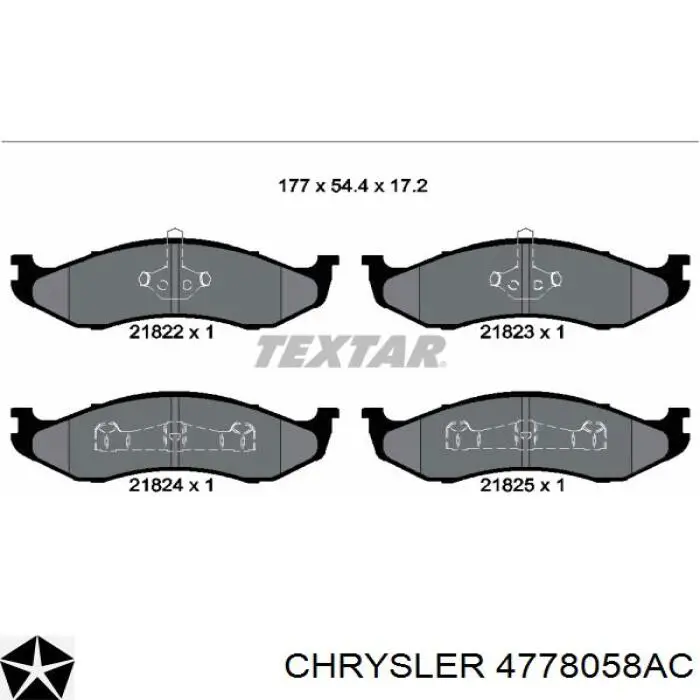Купити 4778058AC Chrysler Колодки гальмівні передні, дискові