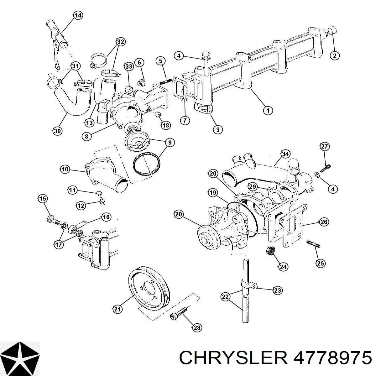 Купити 4778975 Chrysler Термостат в корпусі