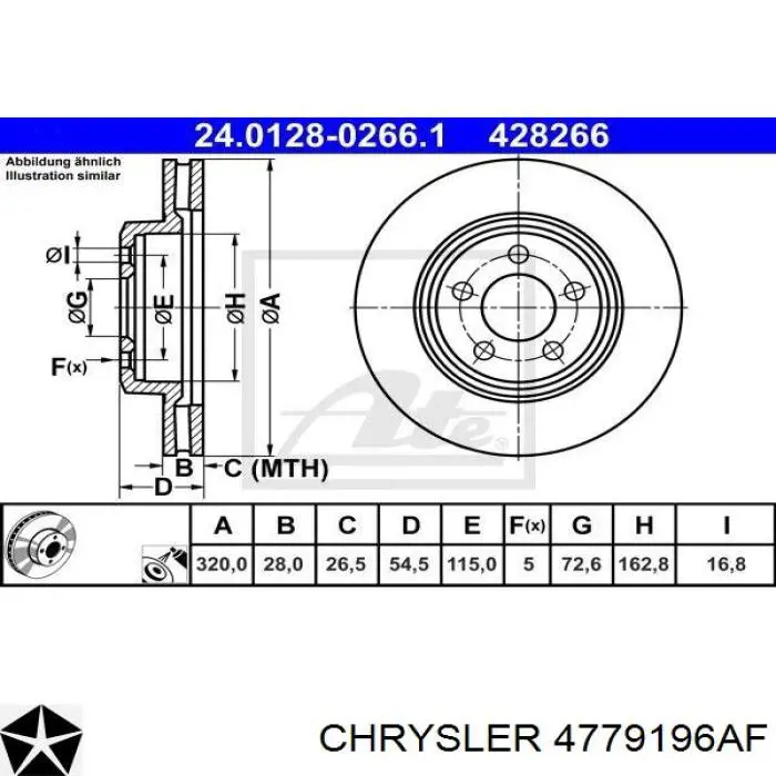 4779196AF Chrysler диск гальмівний передній