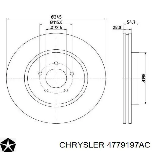 4779197AC Chrysler диск гальмівний передній