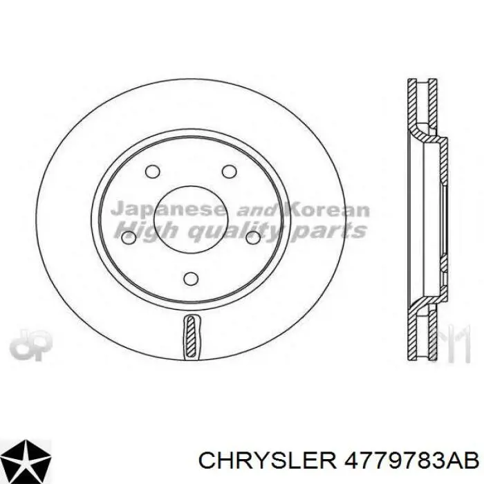 Диск переднього гальма Chrysler 4779783AB ціна, від 44.94 USD