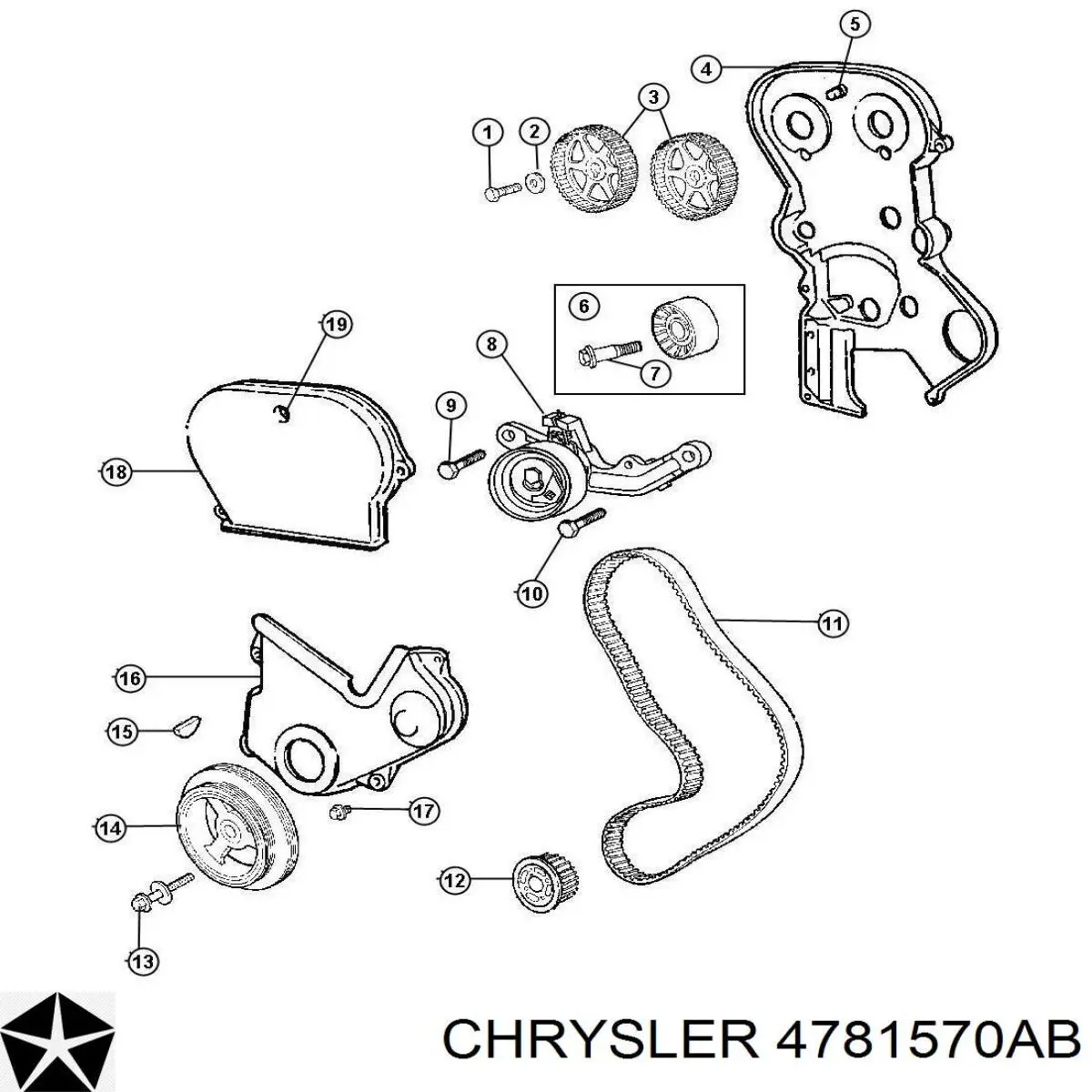 4781570AB Chrysler натягувач ременя грм