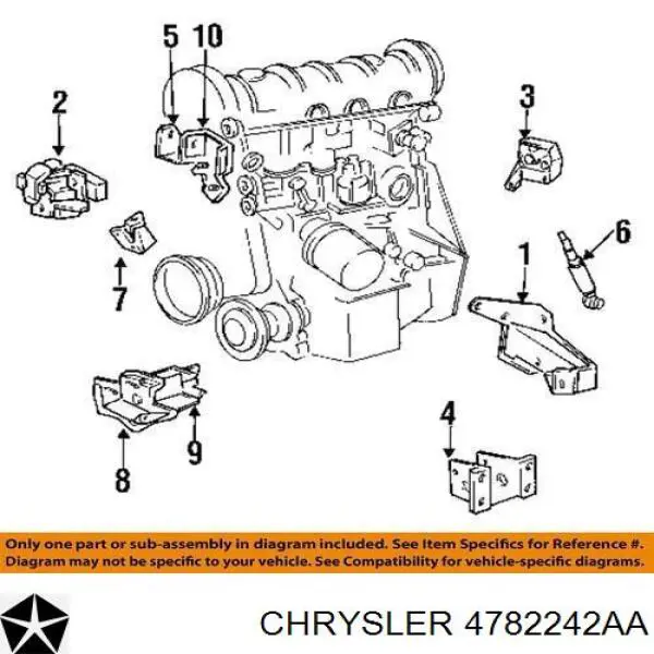 04782242AA Chrysler Сайлентблок передній балки/підрамника (Передний, Нижний)