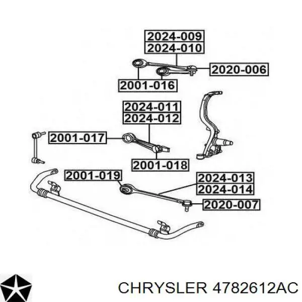 Купити 4782612AC Chrysler Важіль передньої підвіски нижній, правий