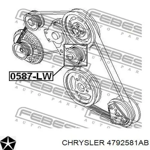 Купити 4792581AB Chrysler Ролик приводного ременя, паразитний