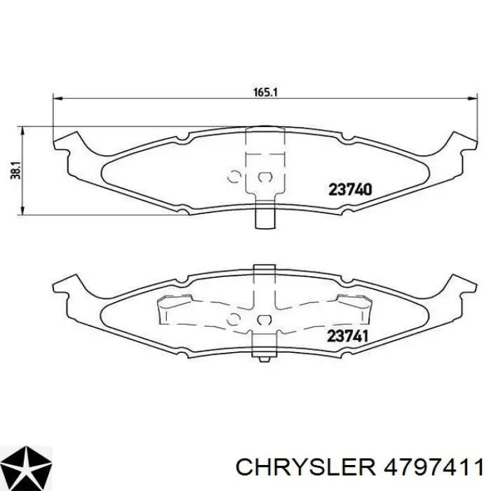 Гальмівні колодки Chrysler 4797411 ціна, від 25.97 USD