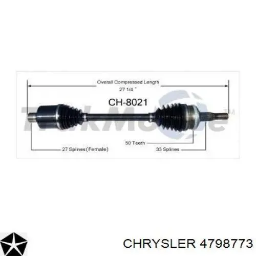 R2073759AC Chrysler Привід лівий