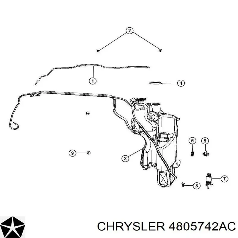 Сопло омивача лобового скла Chrysler 4805742AC ціна, від 3.82 USD