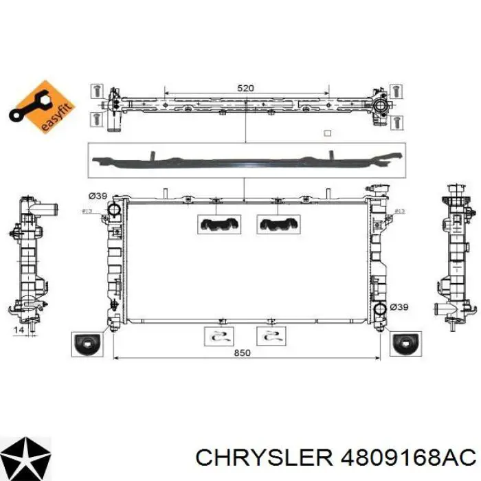 Купити 4809168AC Chrysler Радіатор двигуна