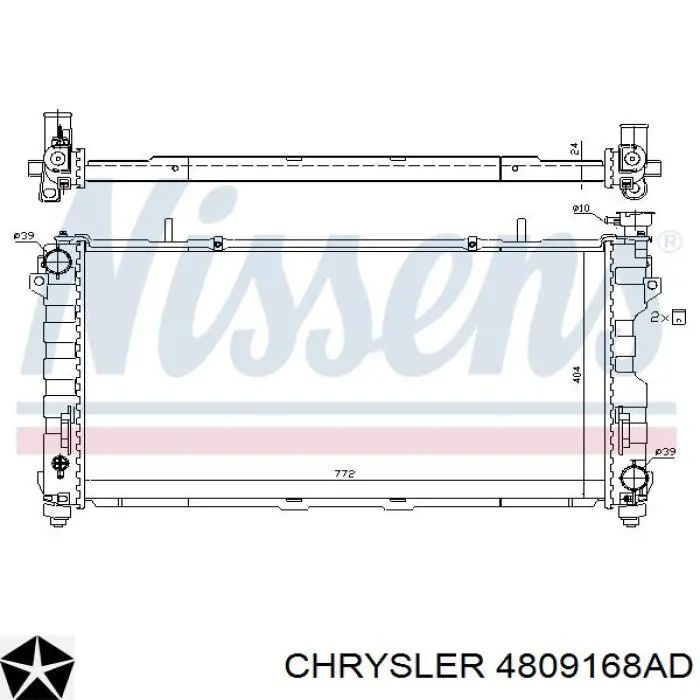 Радіатор охолодження двигуна 4809168AD Chrysler