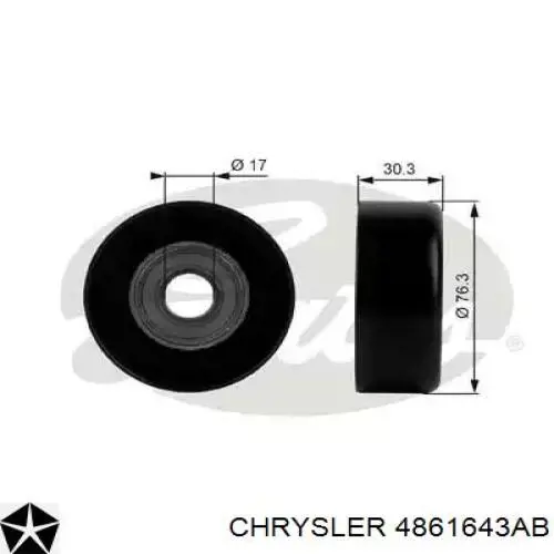 4861643AA Chrysler ролик приводного ременя, паразитний
