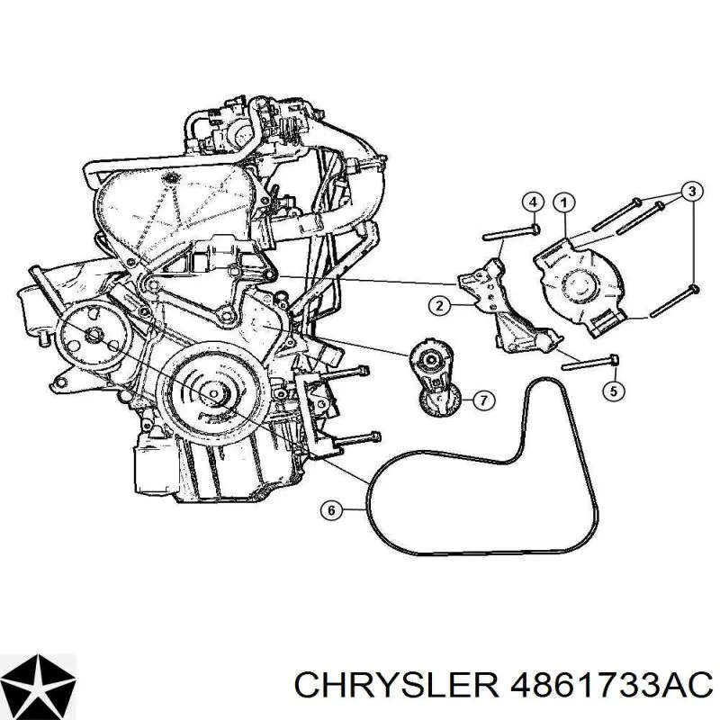 4861733AC Chrysler ремінь приводний, агрегатів