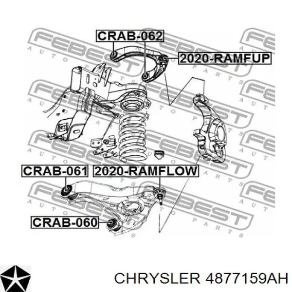 Важіль передній лівий Chrysler 4877159AH ціна, від 215.48 USD