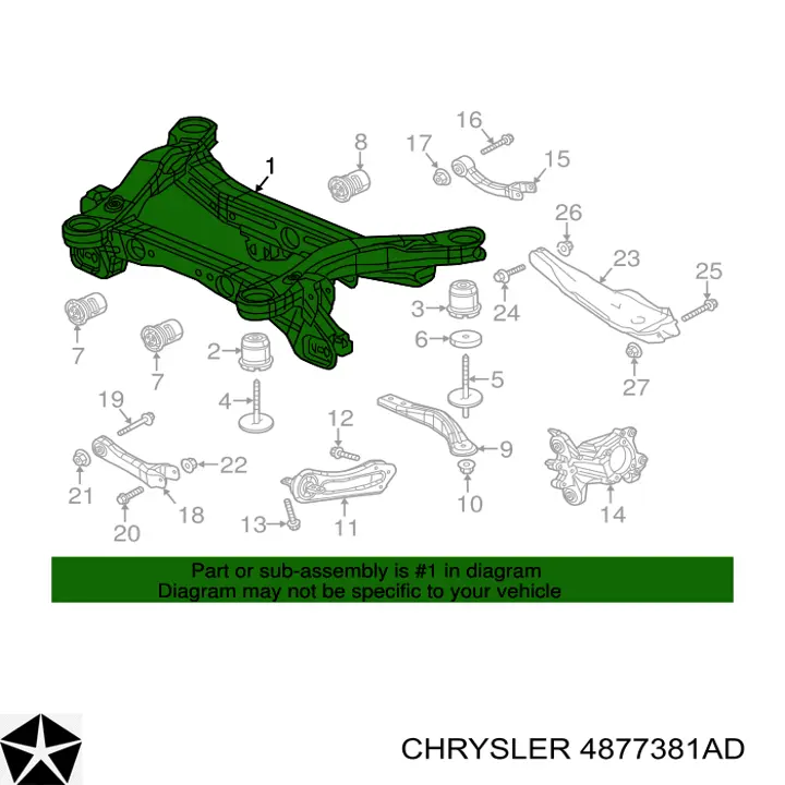 Балка задньої підвіски поперечна Chrysler 4877381AD ціна, від 69.60 USD