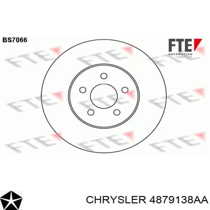 Диск переднього гальма Chrysler 4879138AA ціна, від 27.53 USD