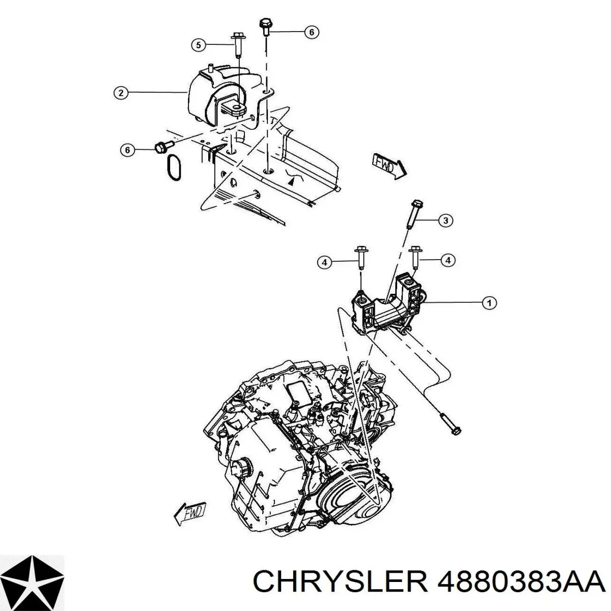 Купити 4880383AA Chrysler Подушка (опора) двигуна, ліва