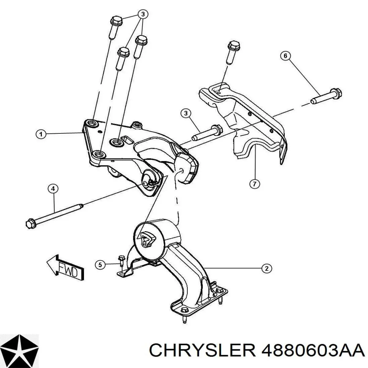 Подушка двигуна задня 04880604AA Chrysler