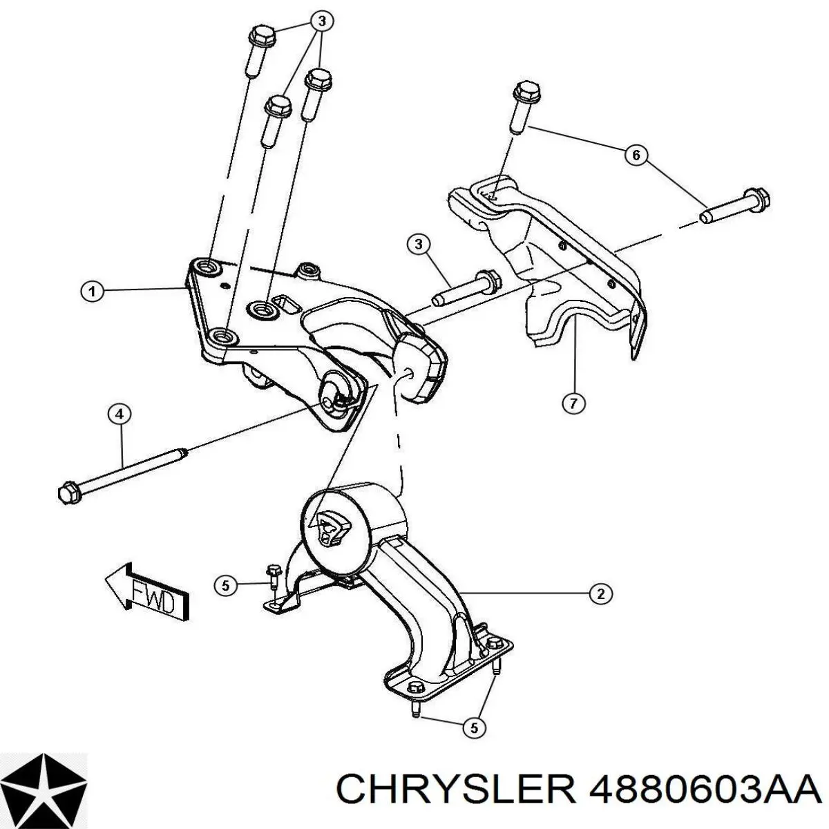 4880603AA Chrysler Задня подушка двигуна