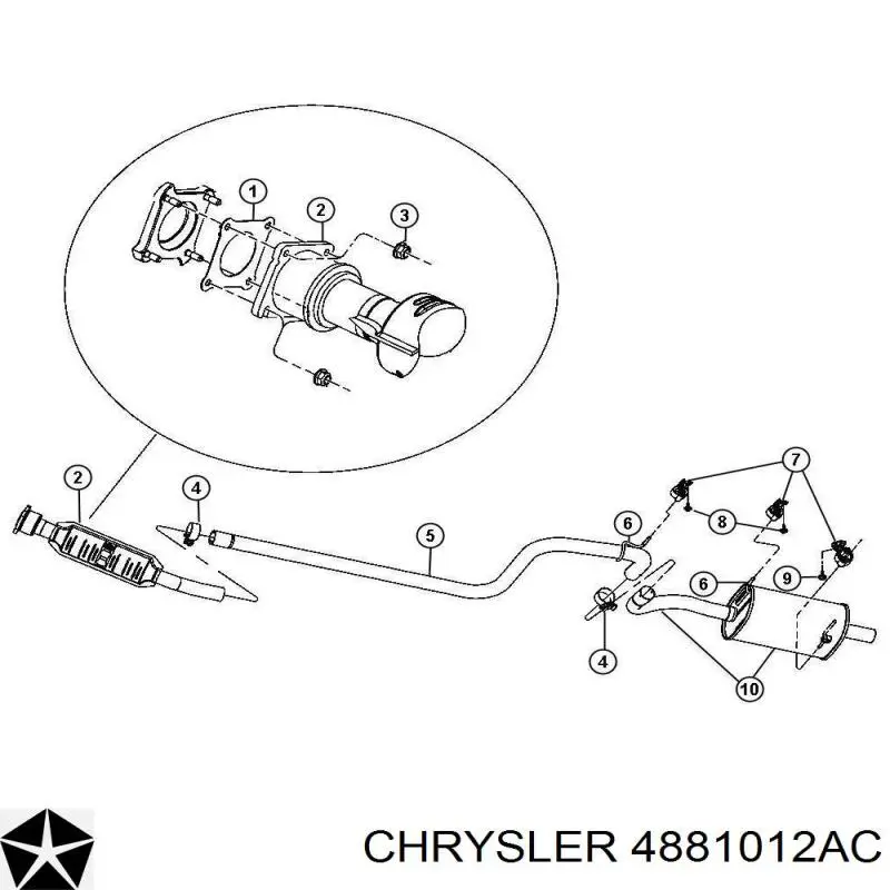 4881012AC Chrysler прокладка каталітізатора (каталітичного нейтралізатора)