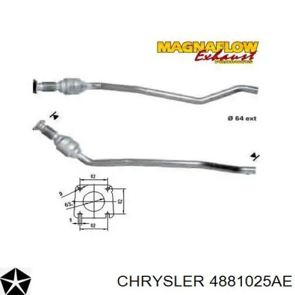 Купити 4881025AE Chrysler Перетворювач відпрацьованих газів