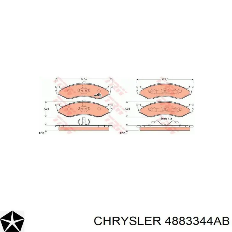 Тормозні колодки Chrysler 4883344AB