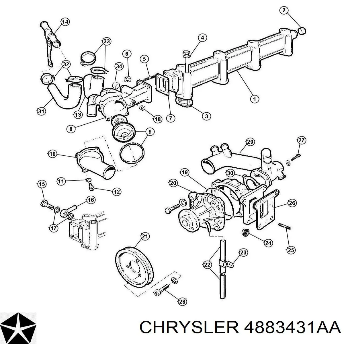 Chrysler 4883431AA ціна, від 22.22 USD