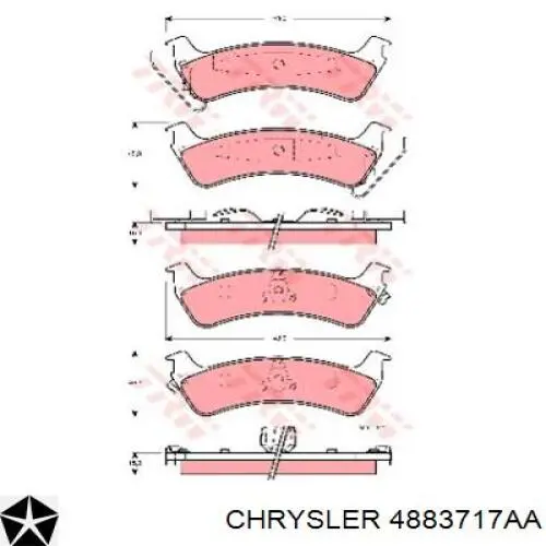 4883717AA Chrysler колодки гальмові задні, дискові