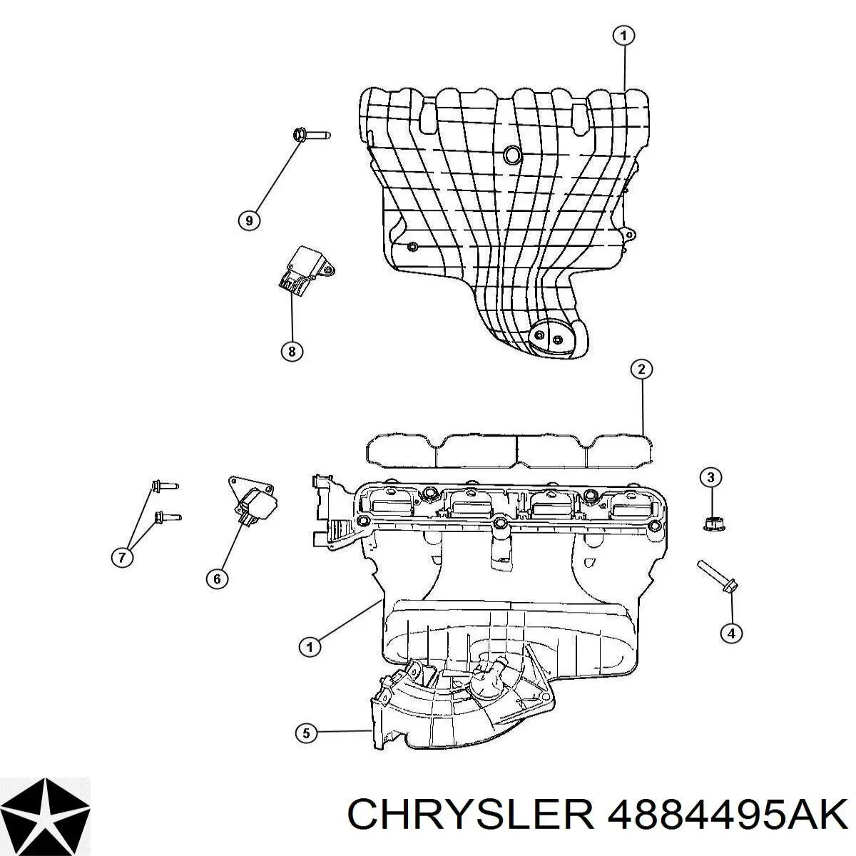 Колектор впускний Chrysler 4884495AK ціна, від 184.52 USD