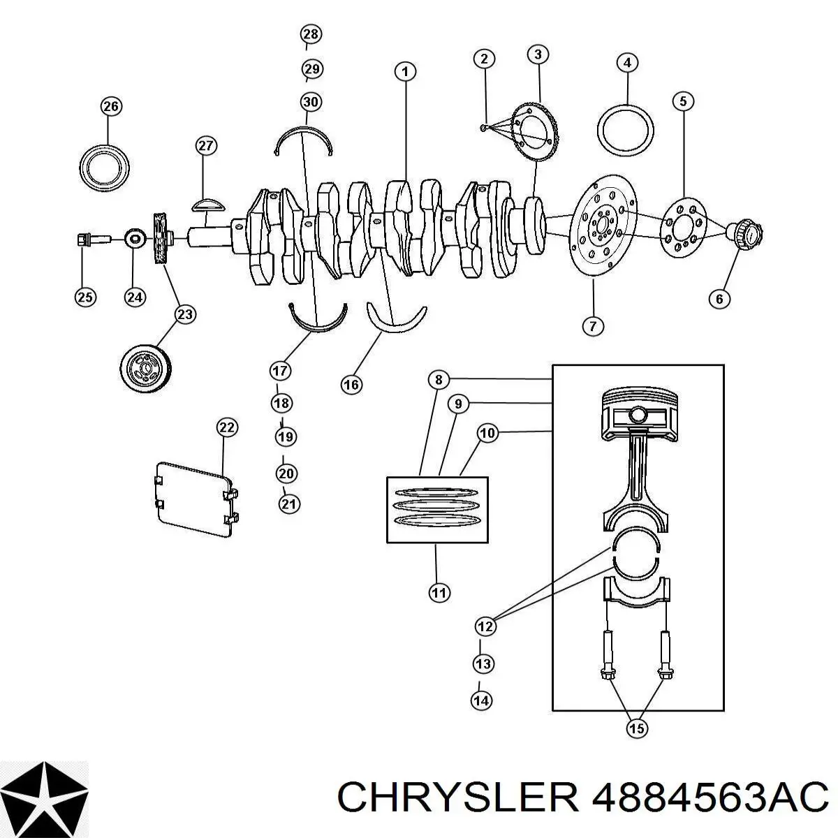 4884563AC Chrysler колінвал двигуна