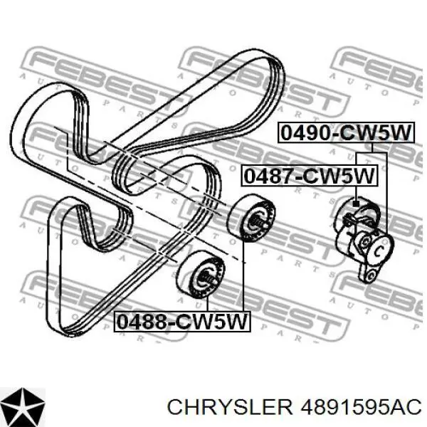 Купити 4891595AC Chrysler Натягувач приводного ременя