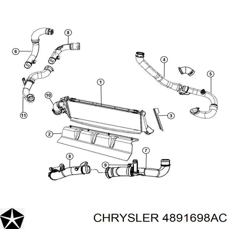 Купити 4891698AB Chrysler Шланг/патрубок интеркуллера