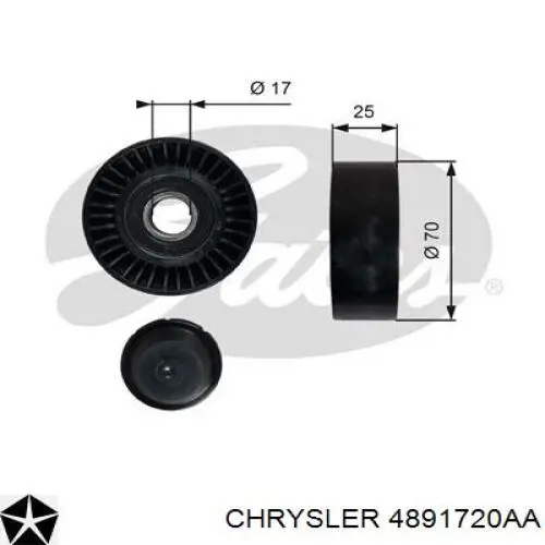 4891720AA Chrysler ролик приводного ременя, паразитний