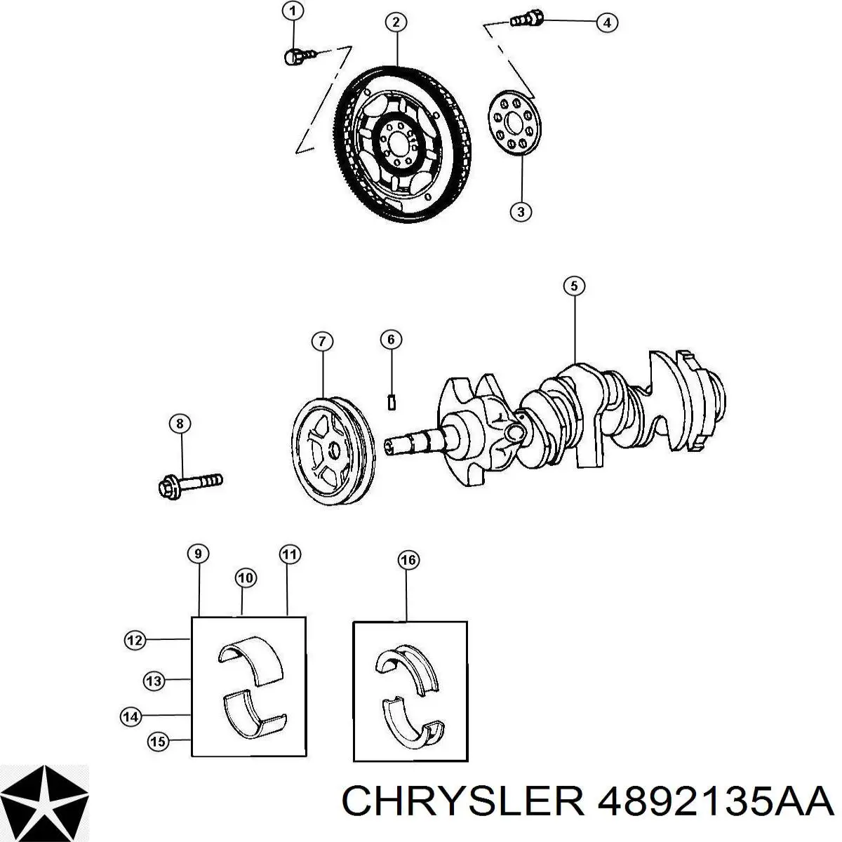 Купити 4892135AA Chrysler Шків колінчастого вала