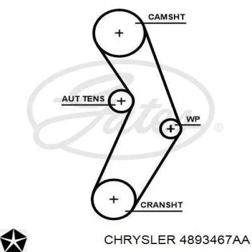 Зубчастий ремінь Chrysler 4893467AA ціна, від 63.29 USD