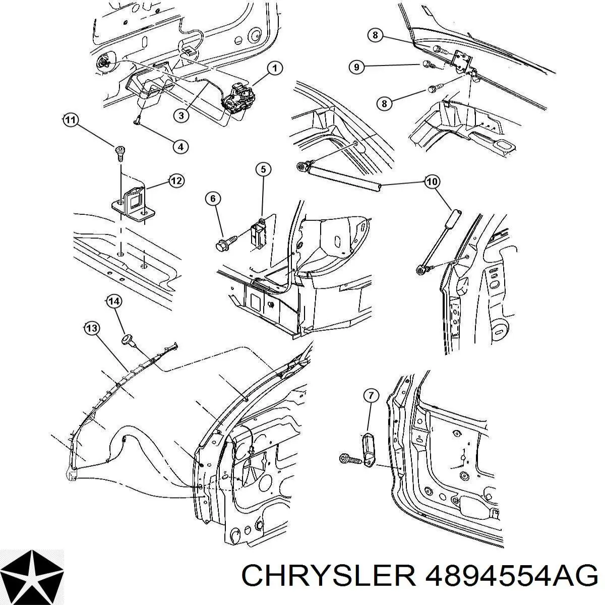 Амортизатор кришки багажника/ двері 3/5-ї задньої 4894554AG Chrysler