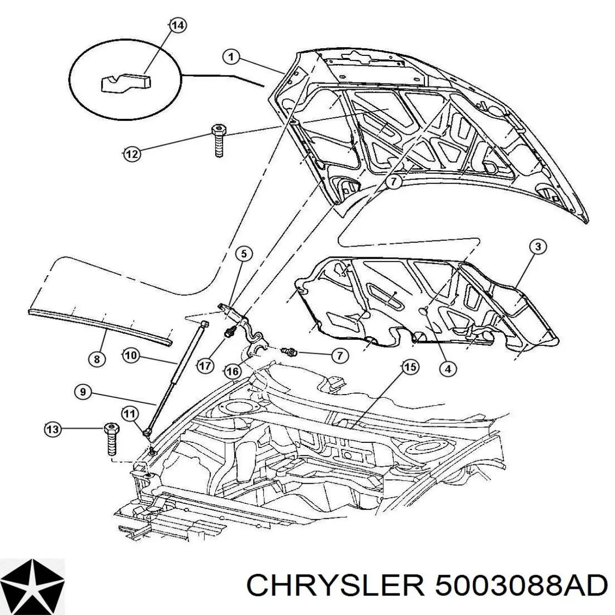 5003088AD Chrysler капот